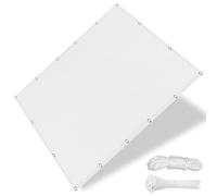Voile Ombrage Toile Respirant 130 x 150 cm, Résistante Aéré Respirante en HDPE - UV Protection, Filet Anti Chaleur Sable pour Balcon Terrasse Exterieur Patio Piscine, Blanc