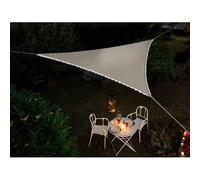 Voile Ombrage Triangulaire 3,60m Leds Solaires Intégrées Marron