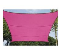 Perel Voile d'ombrage, Toile ombrage, Toile extérieure terrasse, imperméable, Protection Contre UV, 4 Anneaux en O en Acier Inoxydable, 3.6 x 3.6 m, 160 g/m², Polyester, carrée, Fuchsia