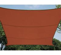 Perel Tools Voile d'ombrage Carrée 5 x 5 m Polyester déperlant 160 g/m² UV 90% Terre cuite