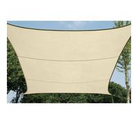 Perel Voile d’ombrage carrée 3.6 x 3.6 m en HDPE Respirant et perméable pour Jardin et terrasse, Protection UV 90%, Effet rafraîchissant, Champagne