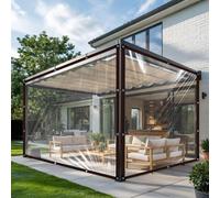 Voile transparent avec œillets, dimensions 2 x 3 mètres, imperméable, idéal pour les meubles de jardin et les balcons
