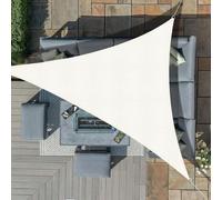 Voile triangulaire de protection solaire, imperméable, dimensions 3x3x3 mètres, couleur crème, protection UV 95%, en polyester