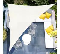 Voile triangulaire de protection solaire, imperméable, dimensions 3x3x4,25 mètres, couleur crème, protection UV 95%, en polyester
