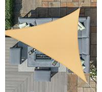 Voile triangulaire d'ombrage, imperméable, dimensions 4x4x4 mètres, couleur sable, protection UV 95%, en polyester