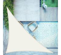 Voile triangulaire, imperméable, de couleur crème, dimensions 3x3x4,25 mètres, en polyester (PES), avec une protection UV de 95%