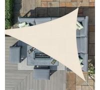 Voile triangulaire, imperméable, dimensions 3x3x3 mètres, couleur kaki clair, protection UV 95%, polyester