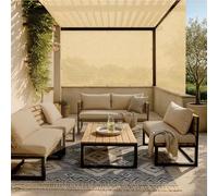 Voiles d'ombrage 130 x 560 cm HDPE Tissue Respirant & 95% UV Protection Filet Résistant Aux UV Tissu d'ombrage avec Œillets avec Cordes, sans Perçage pour Balcon, Terrasse, Jaune Sable