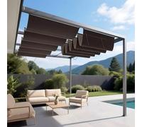 Voiles D'ombrage de Vague Rétractable,Couverture D'ombre en U,Toile D'ombrage Respirant,Tissu D'ombre en HDPE, Filet Protection Solaire pour Jardin Gazebo et Terrasse (1.2x5m)
