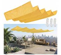 Voiles d'ombrage pour Patio Rétractable 170x300cm Jaune Forme Vague,Toile pour Pergola Imperméable en Tissu Oxford,Climatisation Naturelle et Dissipation de Chaleur