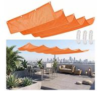 Voiles d'ombrage pour Patio Rétractable 320x350cm Orange Forme Vague,Toile pour Pergola Imperméable en Tissu Oxford,Climatisation Naturelle et Dissipation de Chaleur