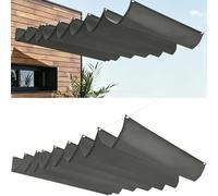 Voiles d'ombrage Rétractable 130x380cm Imperméable, Protection UV Solaire Pergola Toile Rétractable Tailles Personnalisables pour Balcon Terrasse, Gris Clair