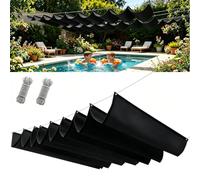 Voiles d'ombrage Rétractable 275 x 500 cm Imperméable Protection UV Indéchirable avec Œillets Voiles Ombrages Rectangulaire pour Pergola Serre Pet House Clôture, Noir