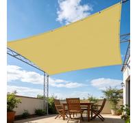 Voiles Ombrages 2.5 x 4.5 m Cordon de Montage Inclus Filet Dombrage Rectangle avec Oeillets et Cordons pour Jardin Terrasse Extérieur Patio Piscine Balcon, Jaune Sable
