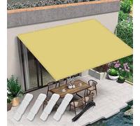 Voiles Ombrages 2.5x4.5m Rectangulaire Imperméable Brise Vue pour Balcon,Toiles D'ombrages, Filet Ombrages,Protection pour Patio Jardin Terrasse Extérieur Balcon avec Oeillets et Cordons,Beige