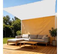 Voiles Ombrages 2.6 x 2.8 m UV Résistant Filet Ombrages avec Oeillets et Cordons Pourjardin, Terrasse, Balcon, Extérieur, Blanc