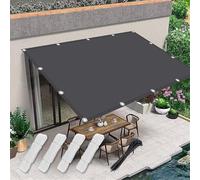Voiles Ombrages 2.6x2.8m Rectangulaire Imperméable Brise Vue pour Balcon,Toiles D'ombrages,Filet Ombrages,Protection pour Patio Jardin Terrasse Extérieur Balcon avec Oeillets et Cordons,Gris foncé