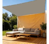 Voiles Ombrages 3.4 x 4.8 m UV Résistant Filet Ombrages avec Oeillets et Cordons Pourjardin, Terrasse, Balcon, Extérieur, Taupe