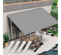 Voiles Ombrages 4x6.5m Rectangulaire Imperméable Brise Vue pour Balcon,Toiles D'ombrages,Filet Ombrages,Protection pour Patio Jardin Terrasse Extérieur Balcon avec Oeillets et Cordons,Gris Clair