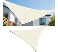 Voiles Ombrages Imperméable Triangulaire 2x2x2M Bache Ombrages Toiles D'ombrages Filet Ombrages Protection Solaire Polyester pour Jardins Balcons Terrasses avec 3 Cordes Fixes Crème