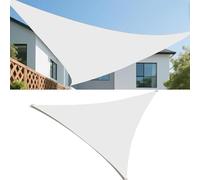 Voiles Ombrages Imperméable Triangulaire 6.5x6.5x9.2M Bache Ombrages Toiles D'ombrages Filet Ombrages Protection Solaire Polyester pour Jardins Balcons Terrasses avec 3 Cordes Fixes Blanc