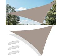 Voiles Ombrages Imperméable Triangulaire Bache Ombrages Toiles D'ombrages Filet Ombrages Protection Solaire Polyester pour Jardins Balcons Terrasses avec 3 Cordes Fixes 2x2x3M Kaki