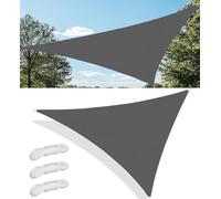 Voiles Ombrages Imperméable Triangulaire Bache Ombrages Toiles D'ombrages Filet Ombrages Protection Solaire Polyester pour Jardins Balcons Terrasses avec Anneau D et Cordons 3x3x2M Gris foncé