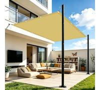 Voiles Ombrages Rectangulaire 3.5 x 6 m UV Protection avec Oeillets Tissu Polyester Multi Couleur et Taille Toile d'ombrage pour Terrasses Balcons et Jardins, Couleur Crème