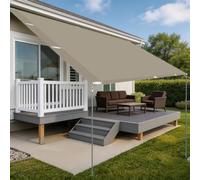 Voiles Ombrages Rectangulaire 450 x 700 cm Protection Contre Le Vent Anti-Déchirure Résistant Aux Intempéries et Respirant Toile d'ombrage Rectangulaire pour Patio Jardin, Kaki