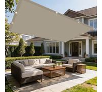 Voiles Ombrages Rectangulaire 520 x 700 cm 98% UV Protection PES Résistant à l'eau Rectangulaire Protection Solaire Durable Toile Ombrage pour Patio Jardin, Kaki