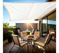 Voiles Ombrages Rectangulaire avec Oeillets 4.6X4M/400X460cm Voiles D'ombrage Imperméable, UV Protection Toile D'ombrage pour Patio Terrasse Jardin Balcon Extérieur - Blanc