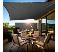 Voiles Ombrages Rectangulaire avec Oeillets 6.4X3.7M/370X640cm Voiles D'ombrage Imperméable, UV Protection Toile D'ombrage pour Patio Terrasse Jardin Balcon Extérieur - Gris foncé