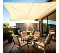 Voiles Ombrages Rectangulaire avec Oeillets 6.6X4M/400X660cm Voiles D'ombrage Imperméable, UV Protection Toile D'ombrage pour Patio Terrasse Jardin Balcon Extérieur - Jaune Sable