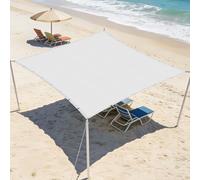 Voiles Ombrages Rectangulaire Imperméable 2.8 x 2.8 m Plusieurs Tailles et Coloris Toile d'ombrage Protection Solaire Contre Le Vent pour en Plein Air, Jardin Terrasse, Blanc