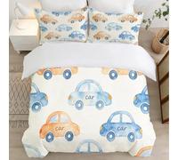 Voiture Peinte Housse de Couette 150x200 Parures de Lit 1 Personne Imprimé 3D Microfibre Douce Enfants, Garçons et Filles Housses Couette avec 2 Taies d'oreiller et Fermeture Éclair l.771