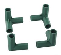 Volakebeing Lot de 4 adaptateurs de joints de poteau de serre pour étagères de jardin, tuyaux métalliques en PVC, diamètre intérieur de 16 à 17 mm, vert foncé, 4 pièces (A)