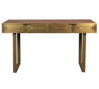 VOLAN - Console en bois plaqué laiton Marron