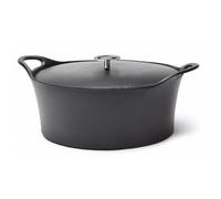CUISINOX - Volcan - Cocotte Ovale 35 cm avec couvercle - 6 L - Fonte de fer emaillée - Compatible tous feux dont induction - sans PTFE ni PFOA - Noir