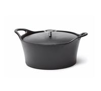 Cuisinox - Cocotte ronde Volcan 20 cm fonte de fer émaillée noire avec couvercle