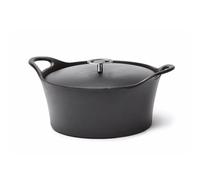 Volcan - Cocotte ronde 20cm fonte de fer émaillée noire avec couvercle