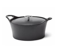 Cuisinox Cocotte ronde Volcan 24 cm 3,4 L avec couvercle fonte de fer émaillée induction Noir
