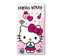 Volcano Serviette de plage adaptée Hello Kitty en 100 % coton, 70 x 140 cm, rose