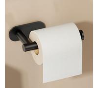 VOLDRA Porte Papier Toilette sans Percage, Derouleur Papier Toilette Murale Porte Rouleau WC Papier Toilette Porte Sopalin Mural Toilet Paper Holder(Noir Mat)