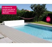 Volet automatique hors d'eau Abriblue OPEN CLASSIC coloris blanc pour piscine 5x10m sans escalier
