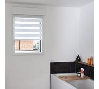 VOLET-MOUSTIQUAIRE.COM Store Jour Nuit L 52 cm x H 150 cm Blanc sans perçage