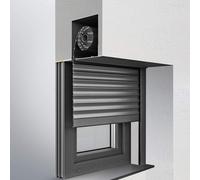 Volet roulant avec moustiquaire, en pvc, 80x80 cm, blanc, volet roulant extérieur, forme sous enduit du caisson
