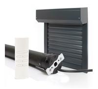 Volet roulant - AVOSDIM - H155 x L150 cm - Alu isolé - Manœuvre électrique radio - Gris RAL 7016