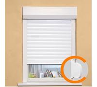 Volet roulant H120 x L100 cm PVC recoupable en largeur et hauteur - PVC - Manœuvre manuelle à sangle -Coloris Blanc -