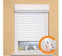 Volet roulant H155 x L120 cm PVC recoupable en largeur et hauteur - Manœuvre électrique radio - Coloris Blanc -