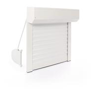 Volet Roulant Manuel Sangle Ajustable en Aluminium h120 x l120 cm- Coloris Blanc- Montage Facile , Pour Fenêtre